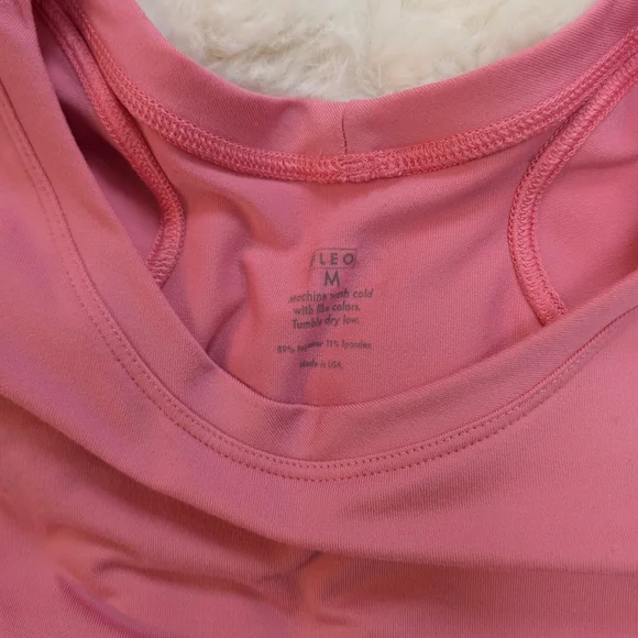 Women's High-Waist Active Biker Shorts - Charcoal with Pink Trim - Picture 4 of 6